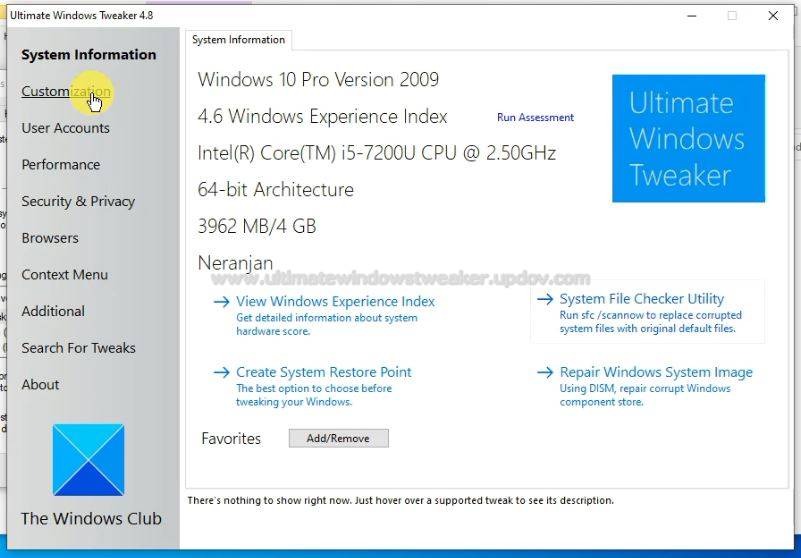 3-Pagina iniziale-Ultimate-Windows-Tweaker