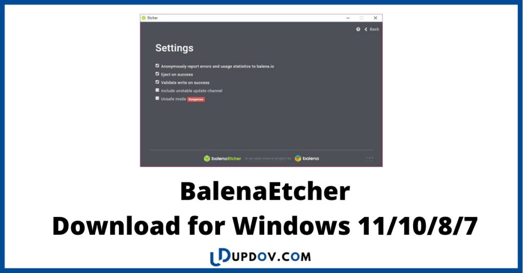 BalenaEtcher Download for Windows