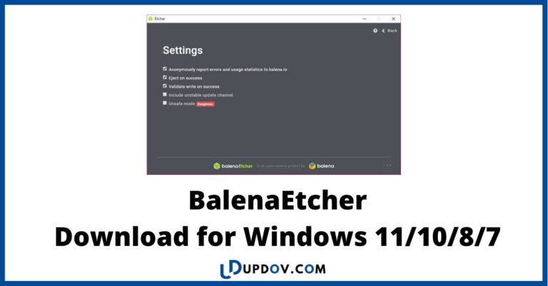 for windows instal balenaEtcher 1.18.12